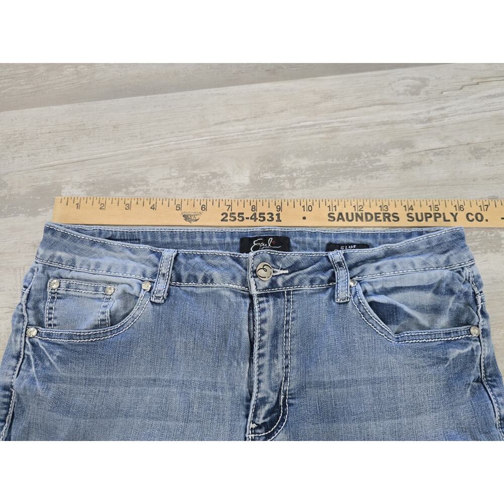 Earl Jean Women's Size 14 Slim Bootcut Jeans Embellished Rhinestone Pockets Y2K - Picture 6 of 11
